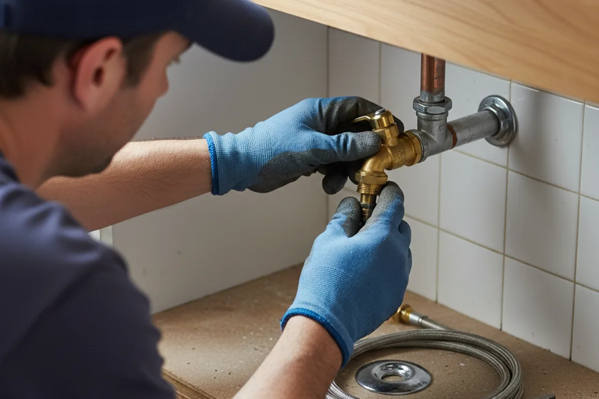 Shutoff valve and fitting work during Faucet and Fixture Repair in Henniker